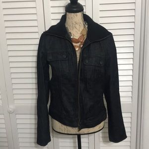 Talbots Jean Jacket with Knit Collar